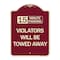 Signmission 15-Minute Parking Violators Will Towed Away Heavy-Gauge Aluminum Sign, 24" x 18", BU-1824-24590 A-DES-BU-1824-24590 - alternate 1